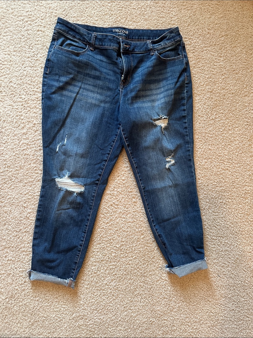 Maurice’s Dark Wash Distressed Women’s Jeans - Blue